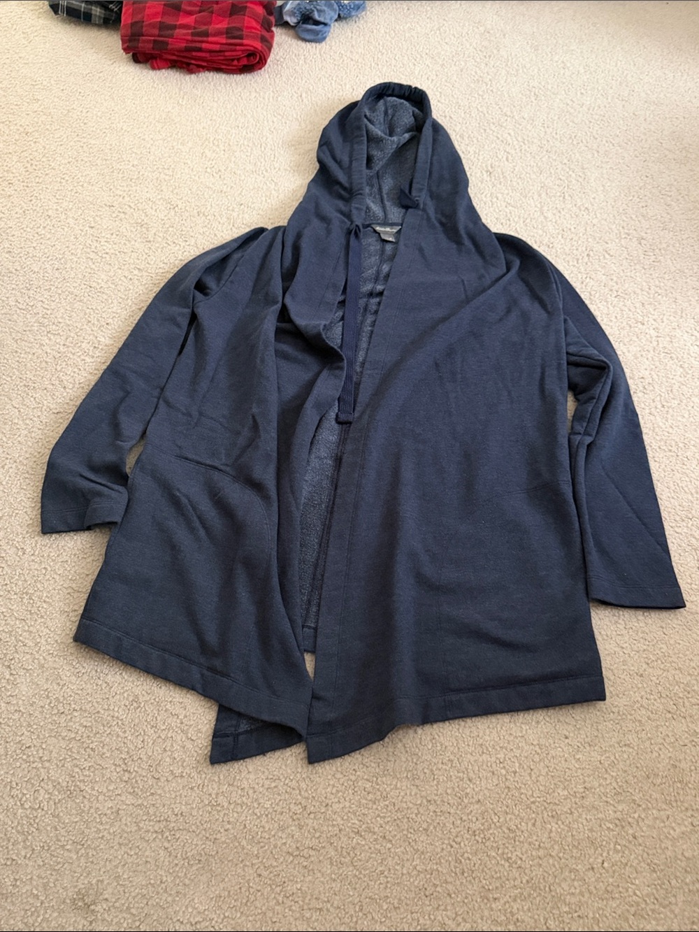 Eddie Bauer Dark Navy Hooded Open Cardigan